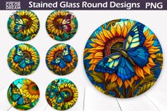 Stained Glass Round PNG | Round Coaster Bundle Product Image 4