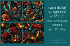 Butterfly Seamless Pattern, Black Red Orange Butterfly, s1 Product Image 2