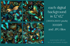 Butterfly Seamless Patterns, Blue Green Butterflies, s11 Product Image 2