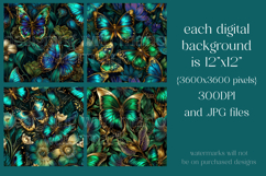 Butterfly Seamless Patterns, Blue Green Butterflies, s12 Product Image 2