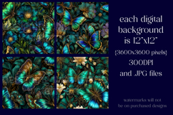 Butterfly Seamless Patterns, Blue Green Butterflies, s7 Product Image 2