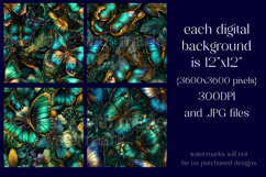 Butterfly Seamless Patterns, Blue Green Butterflies, s8 Product Image 2