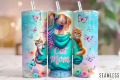 Cat Mom Tumbler Wrap, Cat Lover Tumbler Wrap, Kitten Tumbler Product Image 1