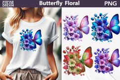 Bright Butterfly Sublimation | Butterfly Floral Clipart Product Image 1