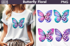 Bright Butterfly Sublimation | Butterfly Floral Clipart Product Image 1