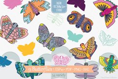 Hand Drawn Colored Butterflies | Moth | Insect | Flying Bugs Product Image 1