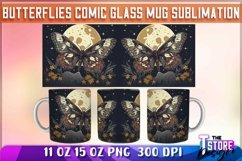 Butterflies Comic Mug Sublimation | 11 oz 15 oz Mug | PNG Product Image 1