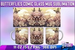 Butterflies Comic Mug Sublimation | 11 oz 15 oz Mug | PNG Product Image 1