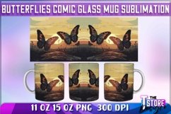 Butterflies Comic Mug Sublimation | 11 oz 15 oz Mug | PNG Product Image 1