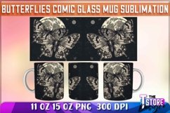 Butterflies Comic Mug Sublimation | 11 oz 15 oz Mug | PNG Product Image 1