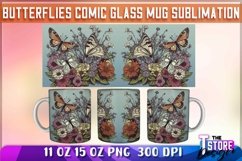 Butterflies Comic Mug Sublimation | 11 oz 15 oz Mug | PNG Product Image 6