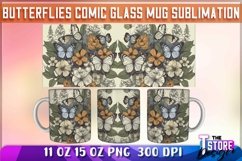 Butterflies Comic Mug Sublimation | 11 oz 15 oz Mug | PNG Product Image 1