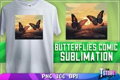 Butterflies Comic Sublimation | T-Shirt Design| PNG File Product Image 1