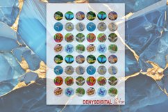 Butterflies Digital Collage Sheet, Butterflies Circles Product Image 2