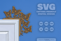 Butterfly Door Corner Laser Cut SVG Product Image 2