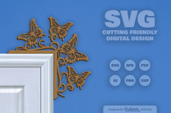 Butterfly Door Corner Laser Cut SVG Product Image 2