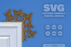 Butterfly Door Corner Laser Cut SVG Product Image 1