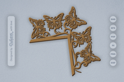 Butterfly Door Corner Laser Cut SVG Product Image 1