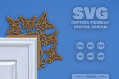 Butterfly Door Corner Laser Cut SVG Product Image 3