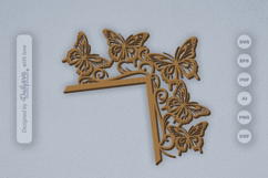 Butterfly Door Corner Laser Cut SVG Product Image 1