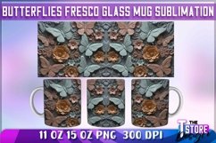 Butterflies Fresco Mug Sublimation | 11 oz 15 oz Mug | PNG Product Image 1