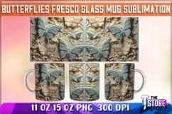 Butterflies Fresco Mug Sublimation | 11 oz 15 oz Mug | PNG Product Image 4