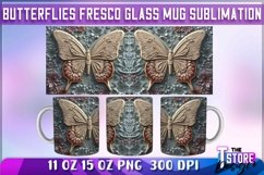 Butterflies Fresco Mug Sublimation | 11 oz 15 oz Mug | PNG Product Image 5