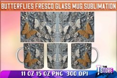 Butterflies Fresco Mug Sublimation | 11 oz 15 oz Mug | PNG Product Image 1