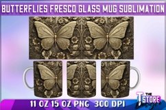 Butterflies Fresco Mug Sublimation | 11 oz 15 oz Mug | PNG Product Image 3