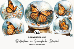 Butterflies in Snowglobe Digital Illustrations Product Image 1