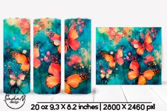 Butterfly tumbler, Alcohol ink tumbler wrap Product Image 1