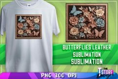 Butterflies Leather Sublimation | T-Shirt Design Product Image 1