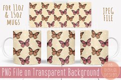 Butterflies Mug Wrap Sublimation Design | 11oz &amp; 15oz Product Image 1