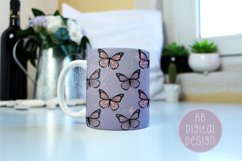 Butterfly Mug Wrap Sublimation Design for 11oz &amp; 15oz Mugs Product Image 2