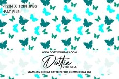Butterflies Repeat Seamless Pattern Digital Paper, JPG, PAT Product Image 1