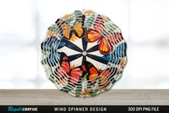 Butterflies Painted Wind Spinner Sublimation PNG Design Product Image 1