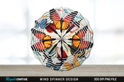 Butterflies Painted Wind Spinner Sublimation PNG Design Product Image 1