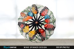Butterflies Painted Wind Spinner Sublimation PNG Design Product Image 1