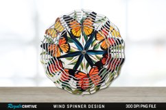 Butterflies Painted Wind Spinner Sublimation PNG Design Product Image 1