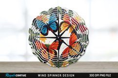 Butterflies Painted Wind Spinner Sublimation PNG Design Product Image 1