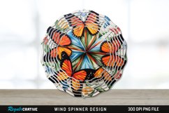 Butterflies Painted Wind Spinner Sublimation PNG Design Product Image 1