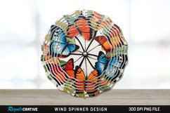 Butterflies Painted Wind Spinner Sublimation PNG Design Product Image 1