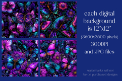 Butterfly Seamless Patterns, Blue Pink Purple Butterflies, 5 Product Image 2