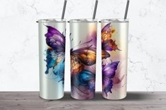 Butterflies Purple | Tumbler Wrap Designs | 20 Oz Tumbler Product Image 2