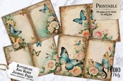 Butterflies and Roses Junk Journal Pages Product Image 1