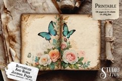 Butterflies and Roses Junk Journal Pages Product Image 2