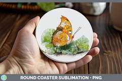 GorgeousButterflies Sketch Round Coaster design.