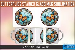 Butterfly Stained Glass Mug Wrap Sublimation Design | Coffee Product Image 1