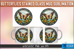 Butterfly Stained Glass Mug Wrap Sublimation Design | Coffee Product Image 1