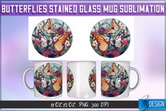 Butterfly Stained Glass Mug Wrap Sublimation |Mug Wrap v.2 Product Image 5